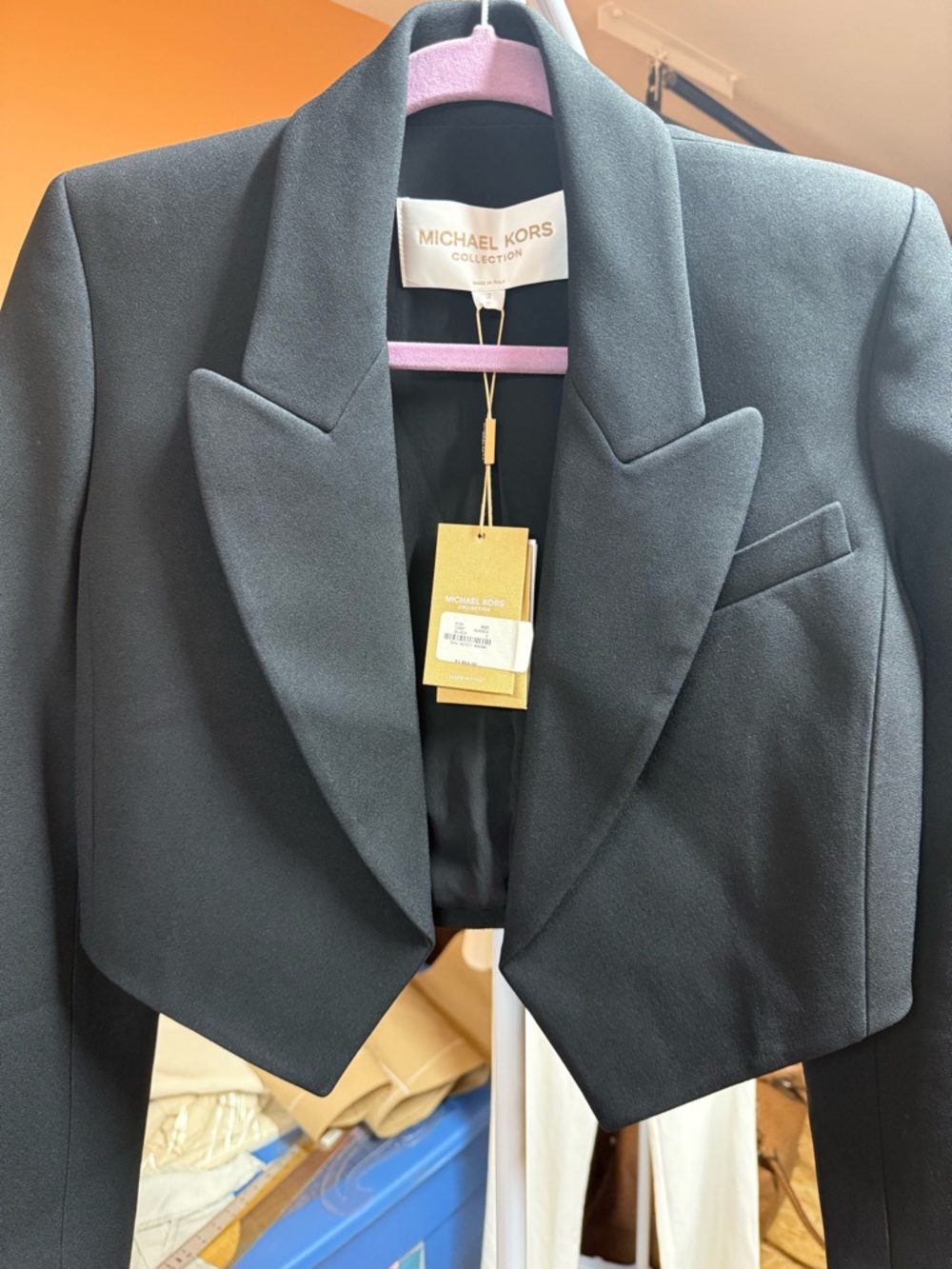 Michael Kors Black Women's Tailored Blazer with Gold Tag